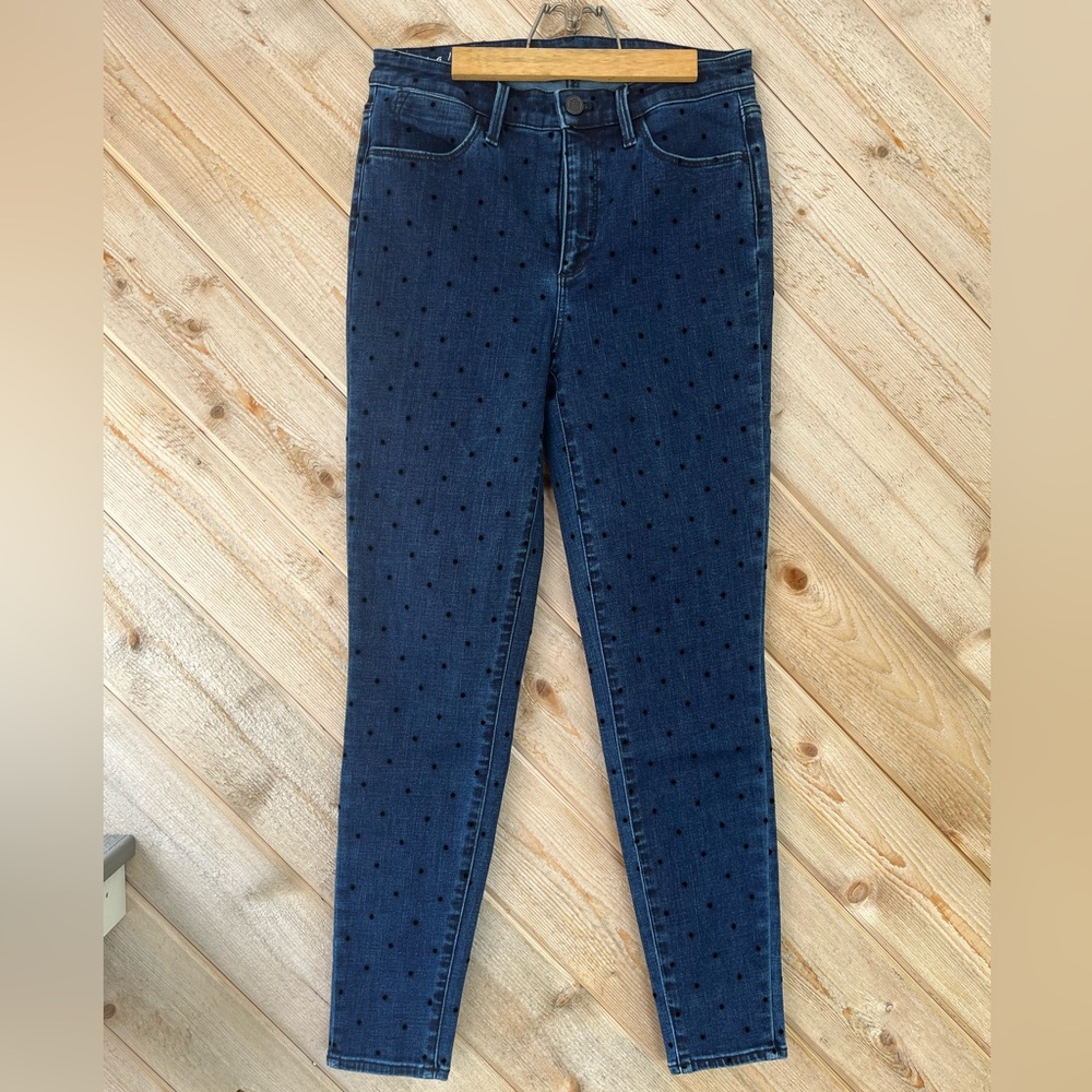 Talbots Navy Skinny Jeans with Black Dots